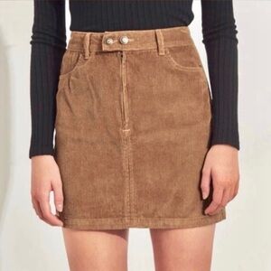 Hollister Skirt Size 5 Brown Corduroy High Rise Mini Fall Academia Preppy